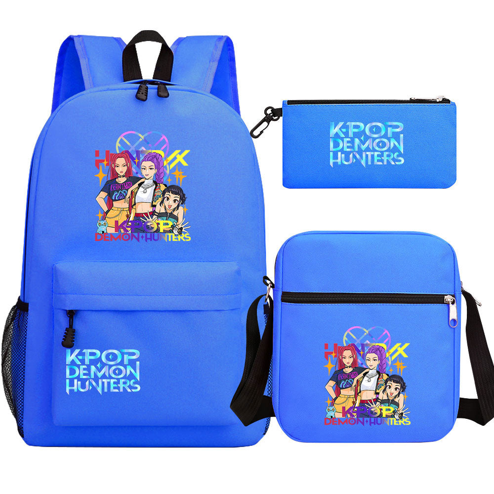 Kpop Demon Hunter SchoolBag Backpack Shoulder Bag Book Pencil Bags 3pcs Set