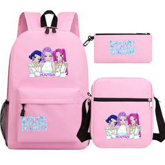 Kpop Demon Hunter SchoolBag Backpack Shoulder Bag Book Pencil Bags 3pcs Set