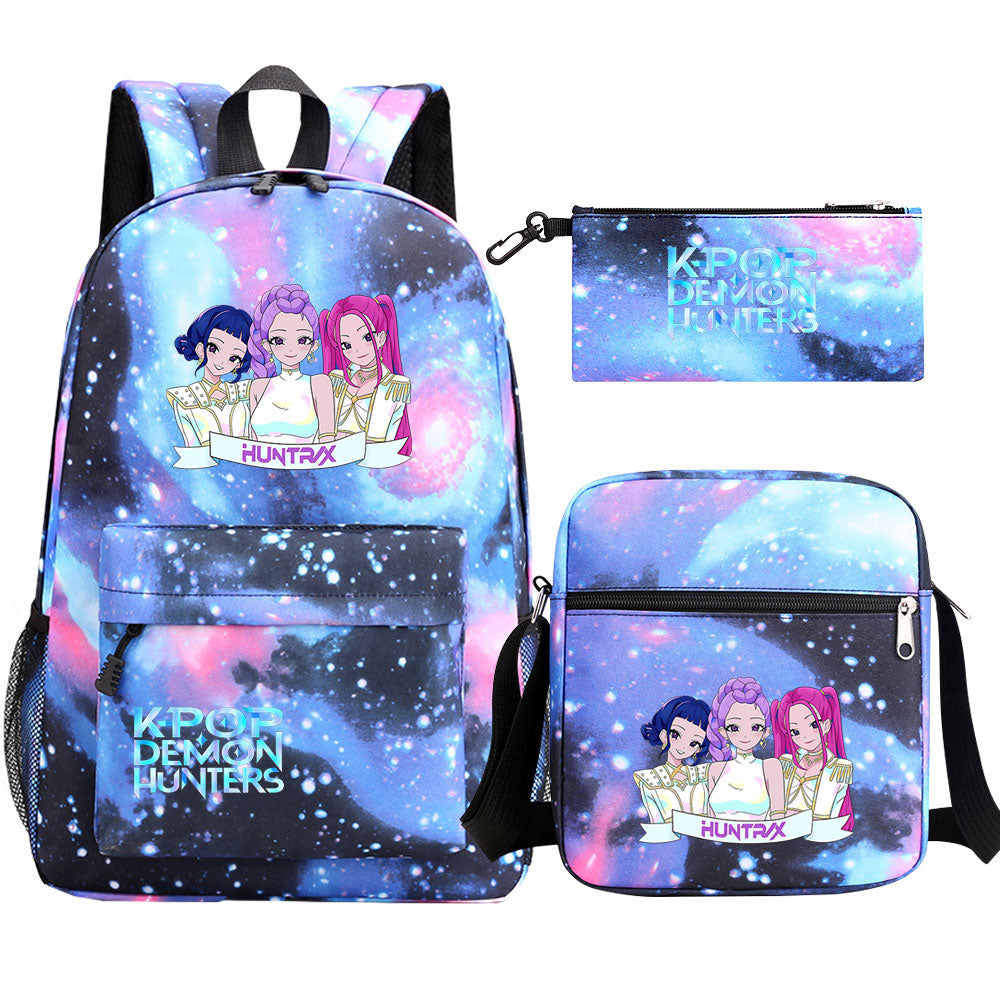 Kpop Demon Hunter SchoolBag Backpack Shoulder Bag Book Pencil Bags 3pcs Set