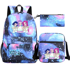 Kpop Demon Hunter SchoolBag Backpack Shoulder Bag Book Pencil Bags 3pcs Set