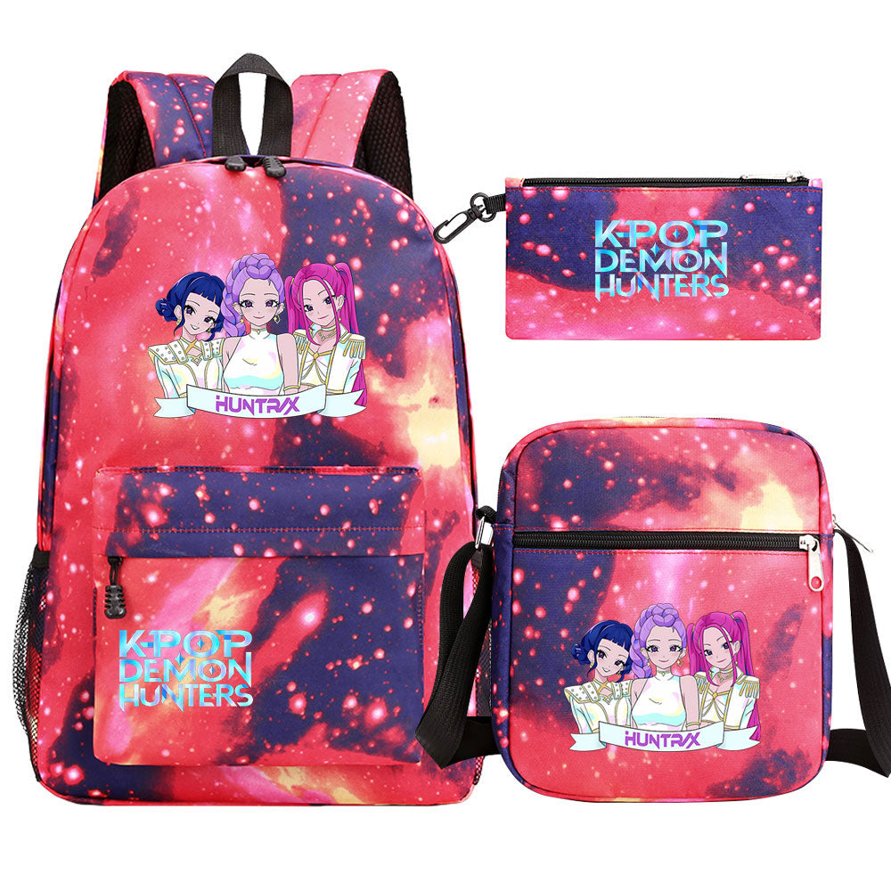 Kpop Demon Hunter SchoolBag Backpack Shoulder Bag Book Pencil Bags 3pcs Set