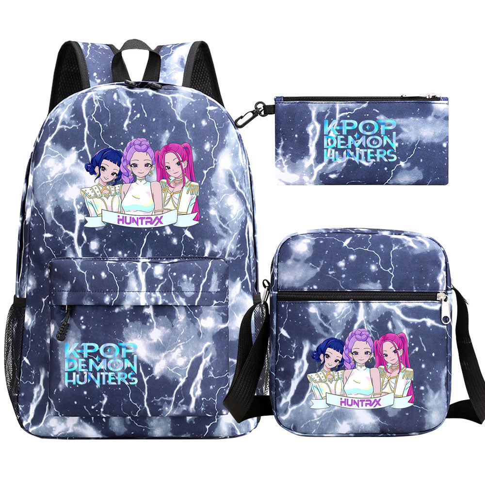 Kpop Demon Hunter SchoolBag Backpack Shoulder Bag Book Pencil Bags 3pcs Set