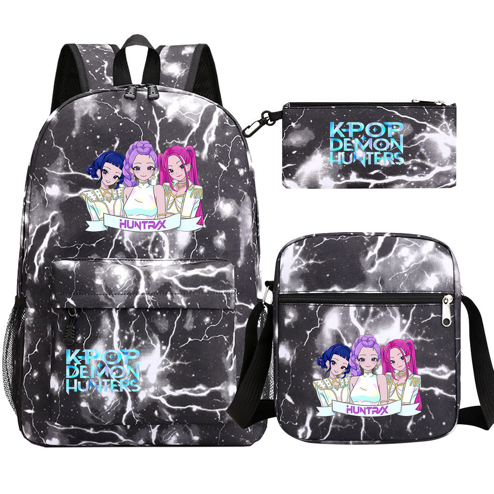 Kpop Demon Hunter SchoolBag Backpack Shoulder Bag Book Pencil Bags 3pcs Set