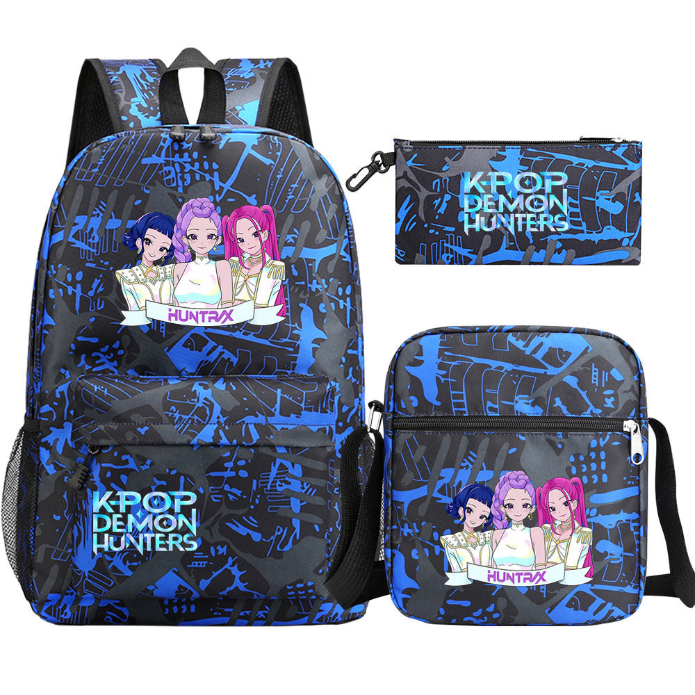 Kpop Demon Hunter SchoolBag Backpack Shoulder Bag Book Pencil Bags 3pcs Set