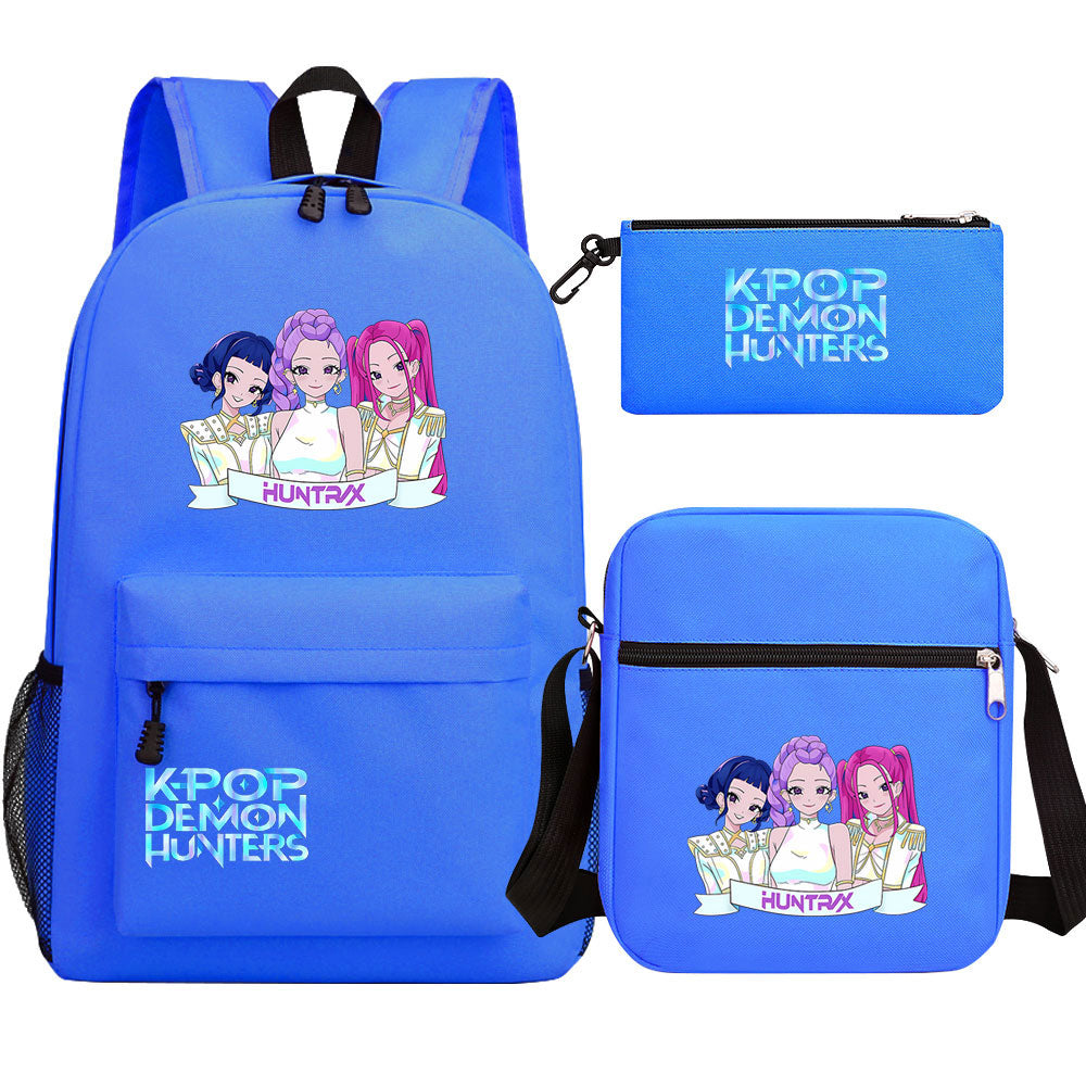 Kpop Demon Hunter SchoolBag Backpack Shoulder Bag Book Pencil Bags 3pcs Set