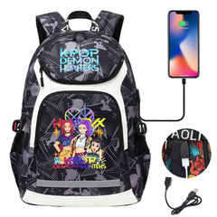 Kpop Demon Hunter USB Charging Backpack School NoteBook Laptop Travel Bags