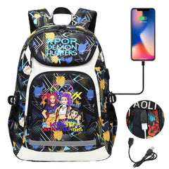Kpop Demon Hunter USB Charging Backpack School NoteBook Laptop Travel Bags