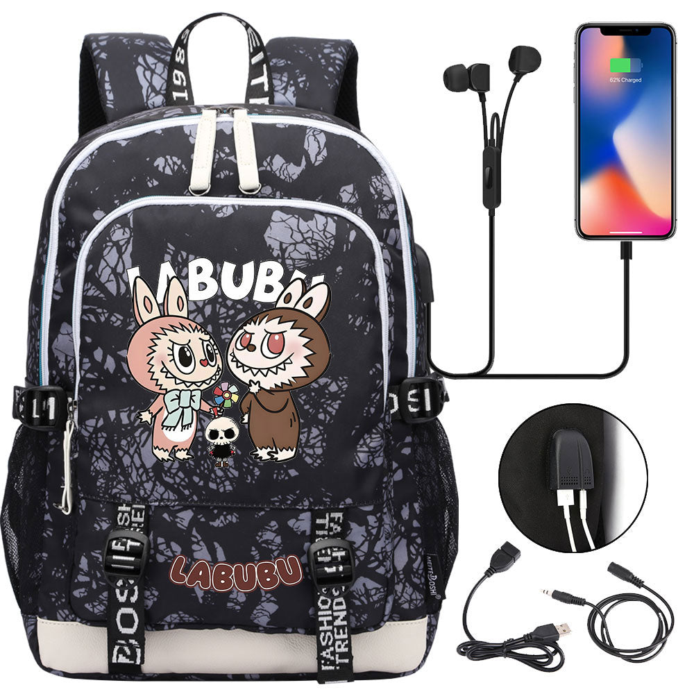 La Bubu USB Charging Backpack School Note Book Laptop Travel Bags