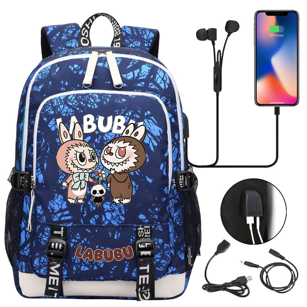 La Bubu USB Charging Backpack School Note Book Laptop Travel Bags