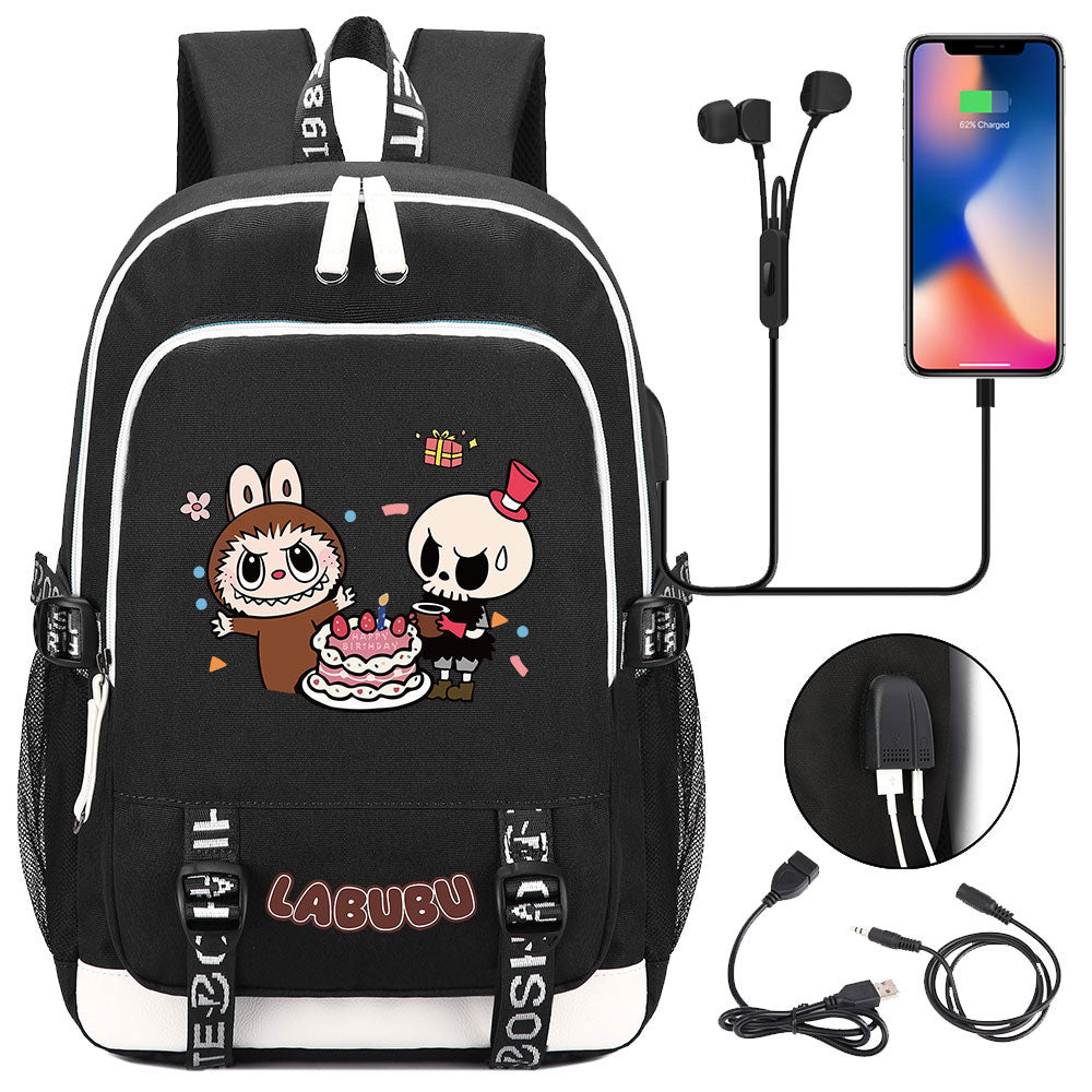 La Bubu USB Charging Backpack School Note Book Laptop Travel Bags