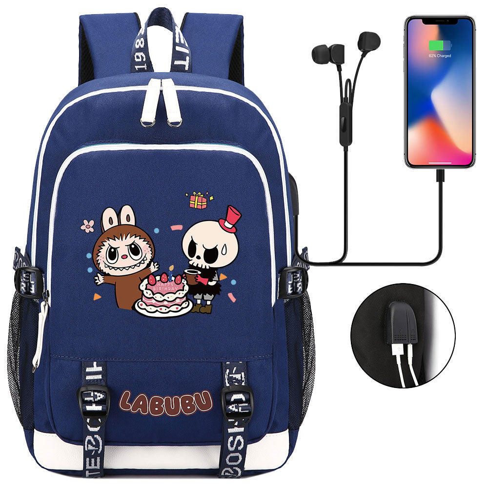 La Bubu USB Charging Backpack School Note Book Laptop Travel Bags