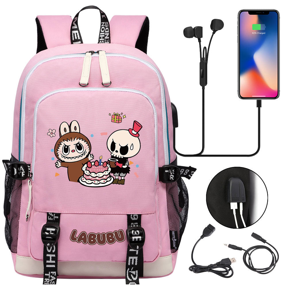 La Bubu USB Charging Backpack School Note Book Laptop Travel Bags