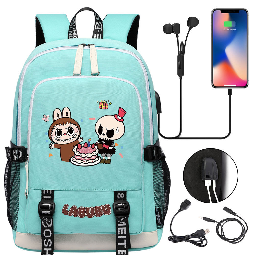 La Bubu USB Charging Backpack School Note Book Laptop Travel Bags