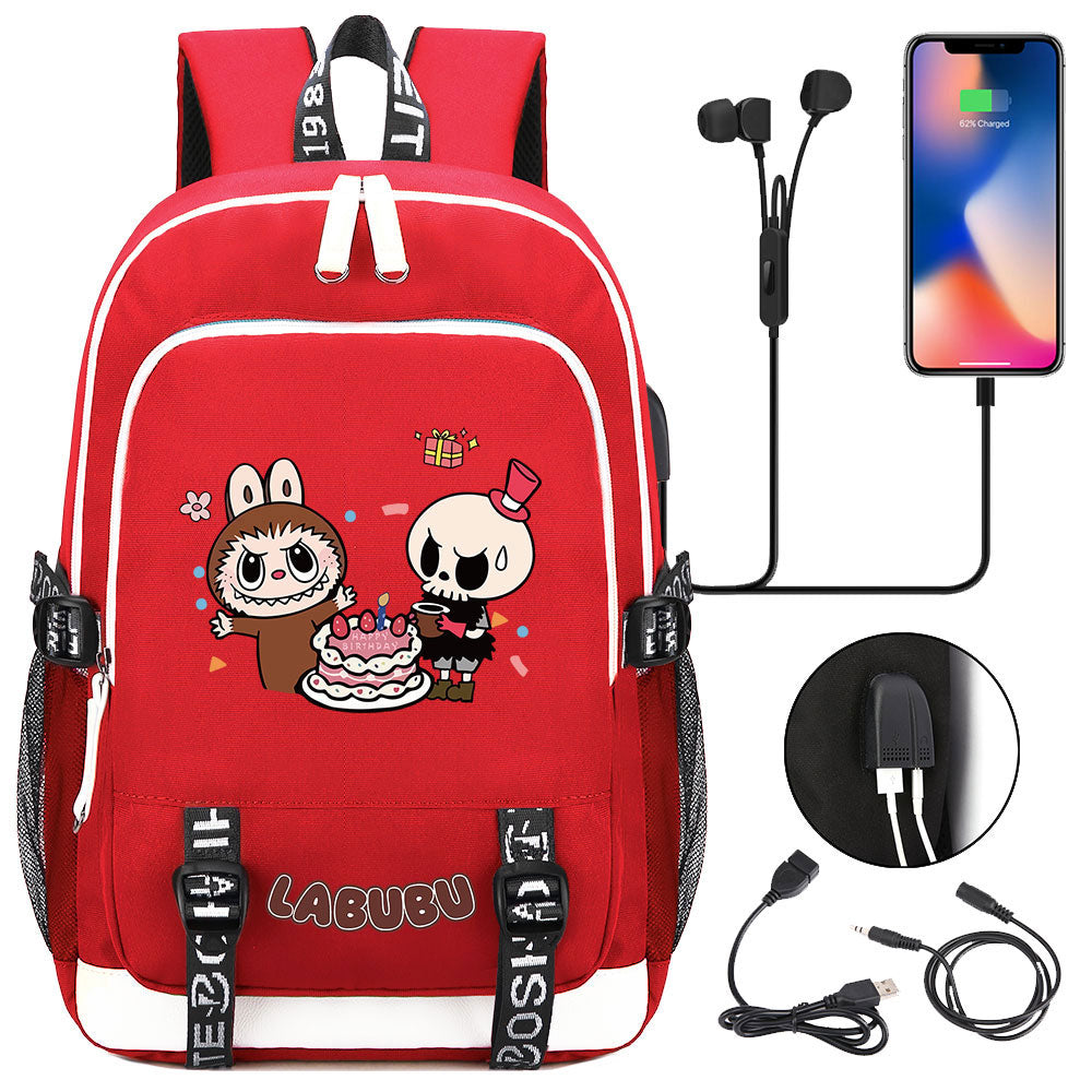 La Bubu USB Charging Backpack School Note Book Laptop Travel Bags