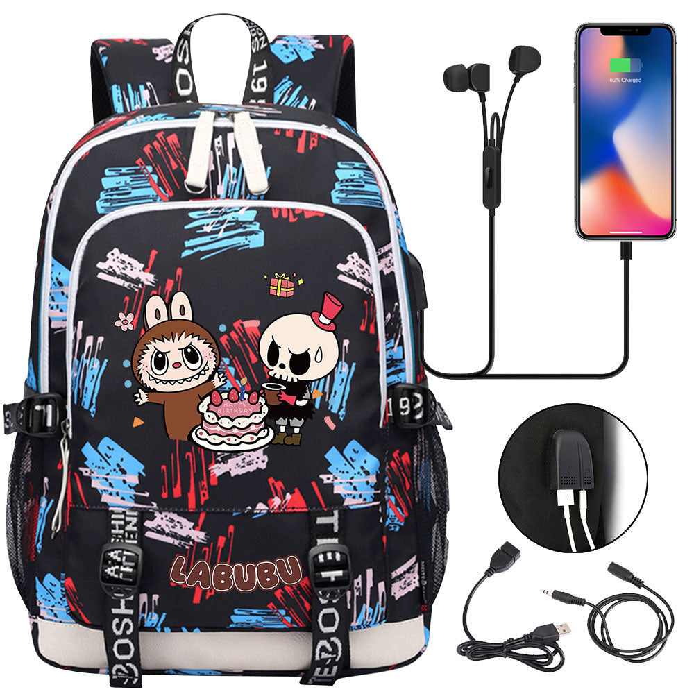 La Bubu USB Charging Backpack School Note Book Laptop Travel Bags