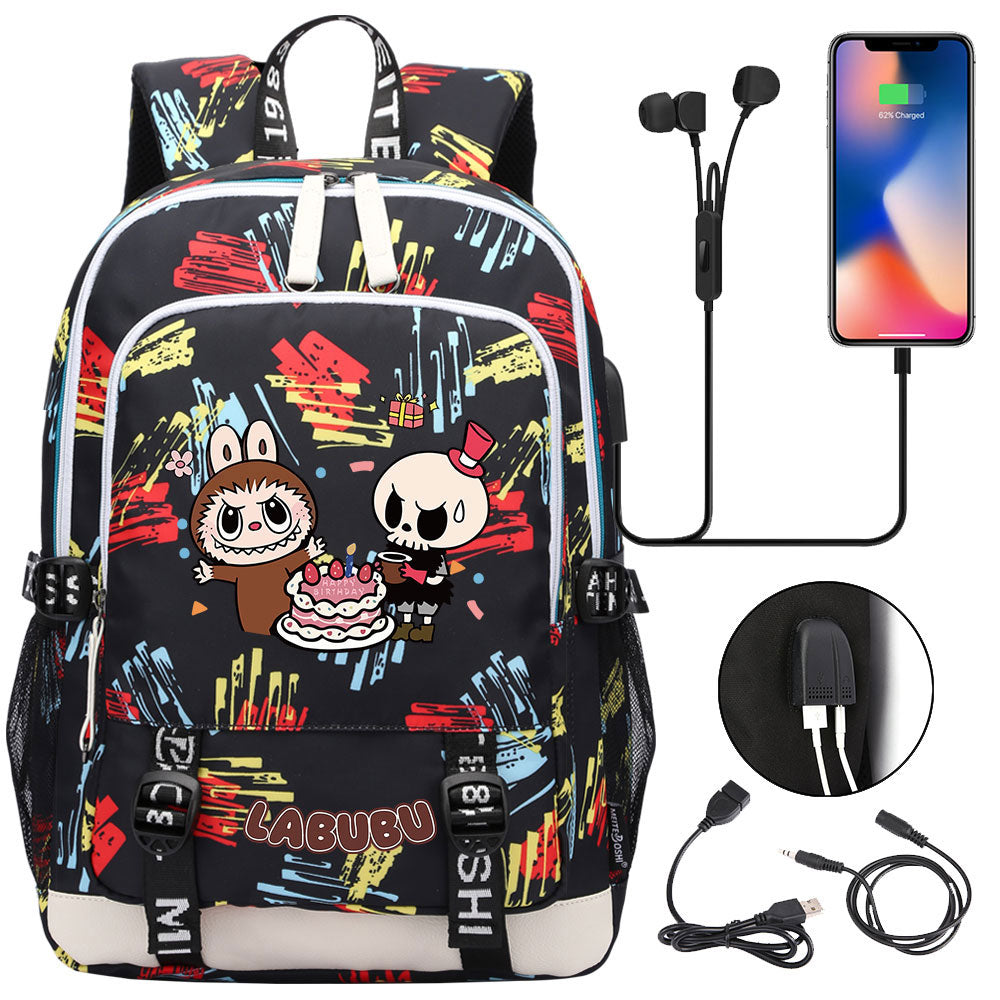 La Bubu USB Charging Backpack School Note Book Laptop Travel Bags