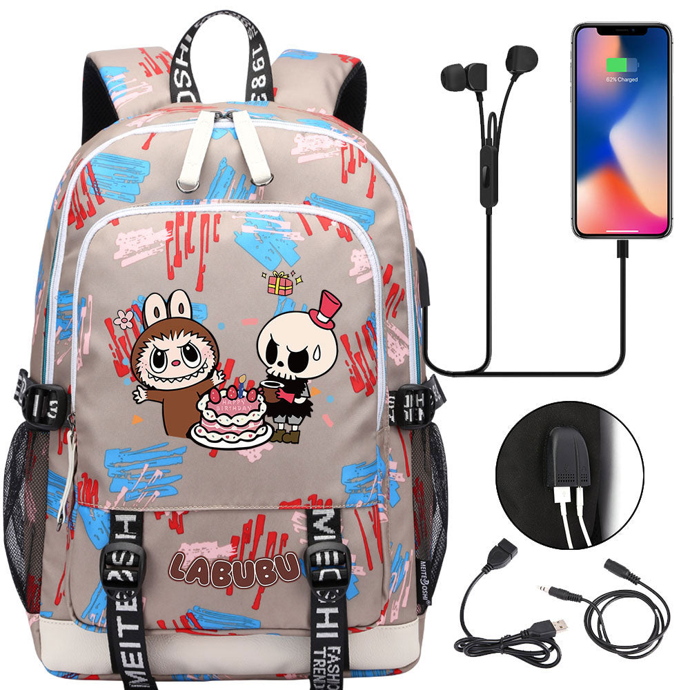 La Bubu USB Charging Backpack School Note Book Laptop Travel Bags