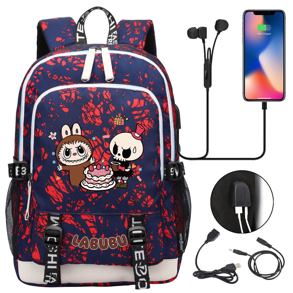 La Bubu USB Charging Backpack School Note Book Laptop Travel Bags