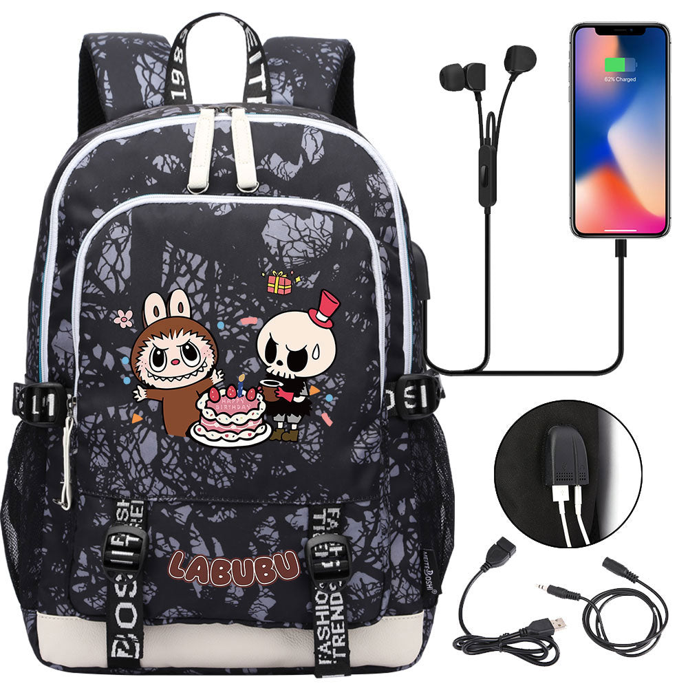 La Bubu USB Charging Backpack School Note Book Laptop Travel Bags