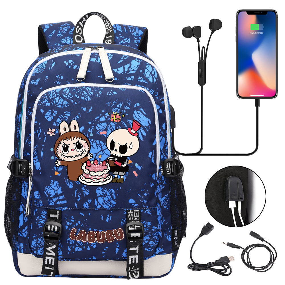 La Bubu USB Charging Backpack School Note Book Laptop Travel Bags
