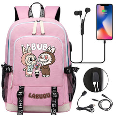 La Bubu USB Charging Backpack School Note Book Laptop Travel Bags