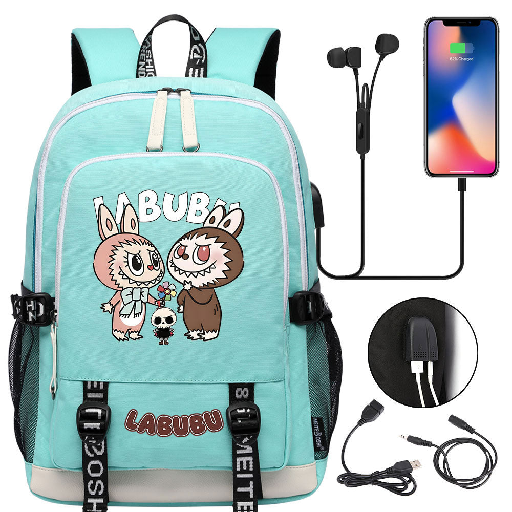La Bubu USB Charging Backpack School Note Book Laptop Travel Bags