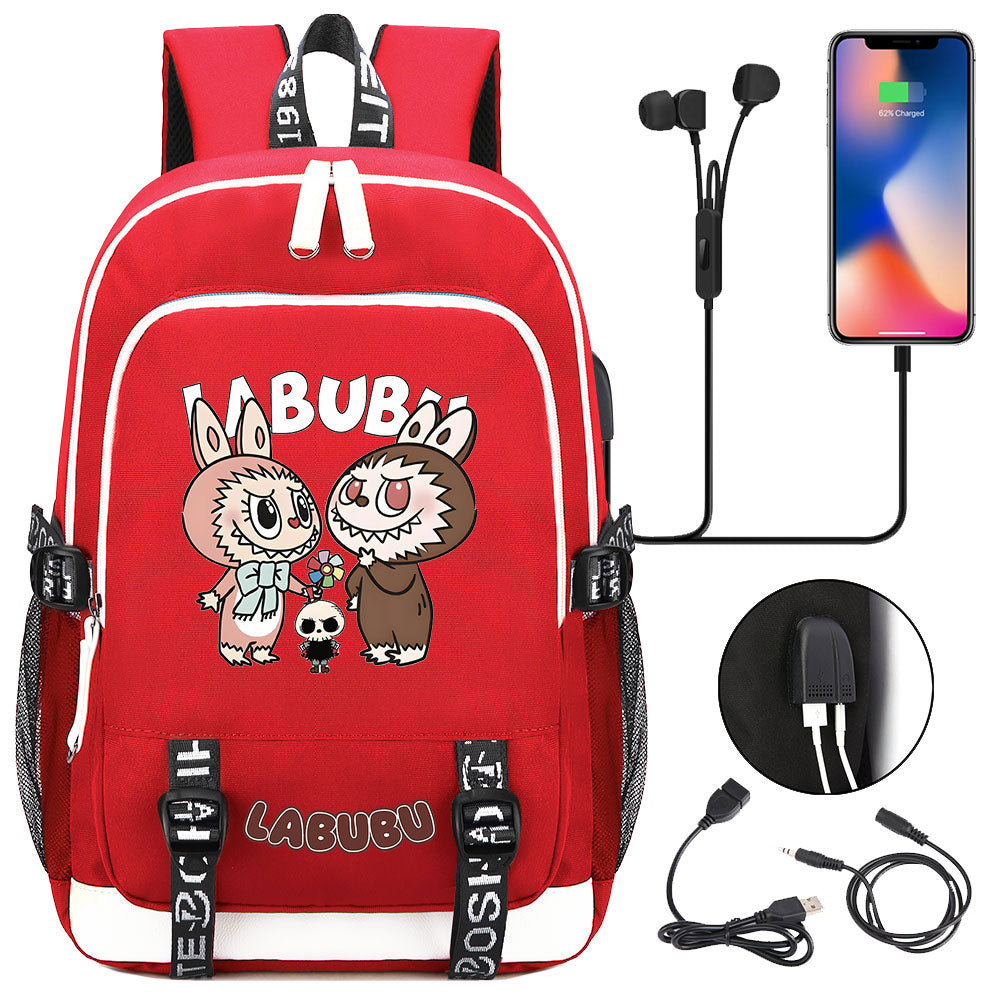 La Bubu USB Charging Backpack School Note Book Laptop Travel Bags