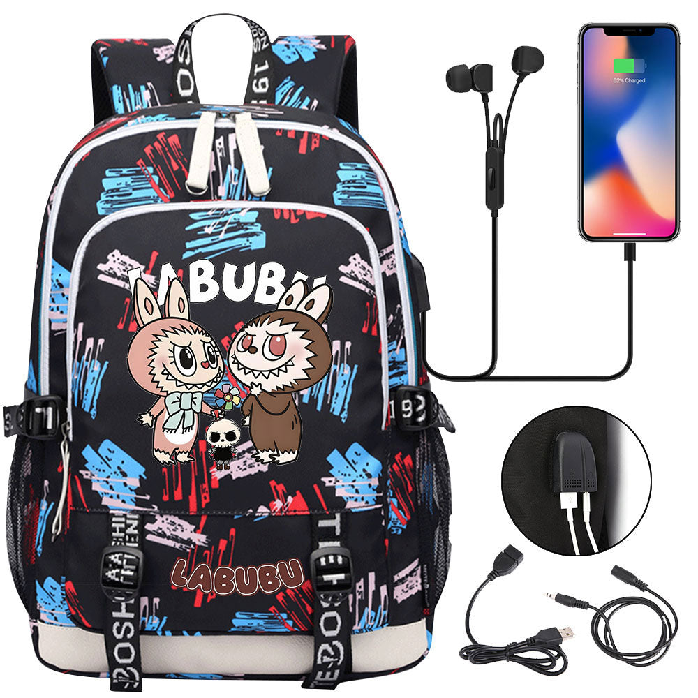 La Bubu USB Charging Backpack School Note Book Laptop Travel Bags