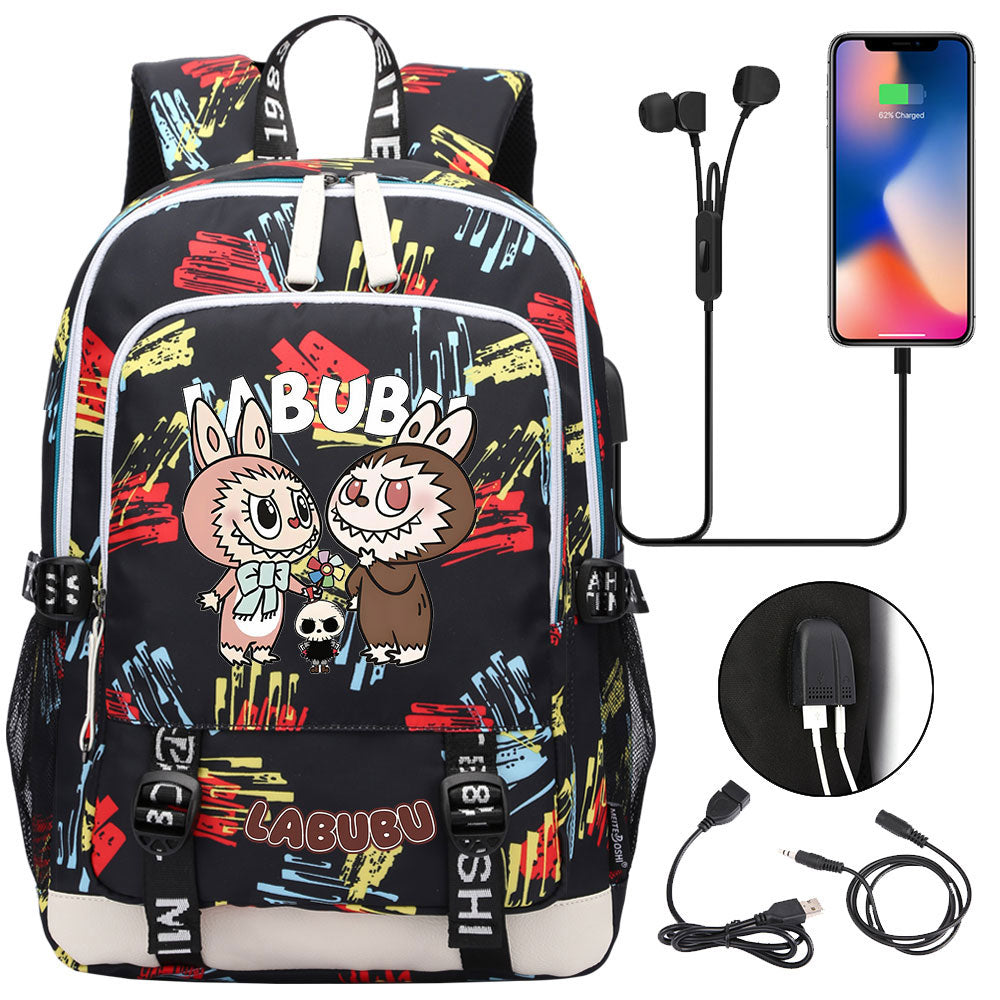 La Bubu USB Charging Backpack School Note Book Laptop Travel Bags