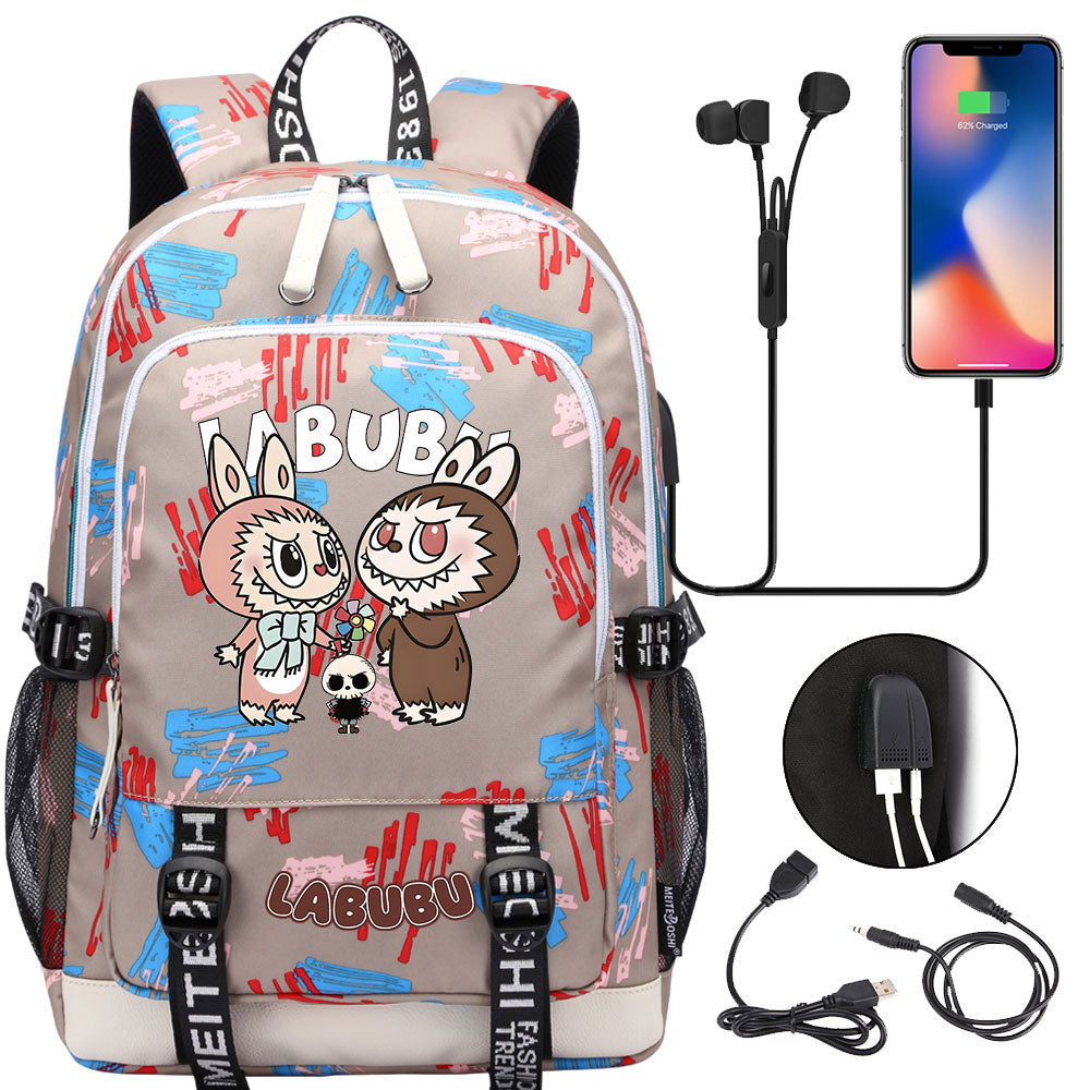 La Bubu USB Charging Backpack School Note Book Laptop Travel Bags