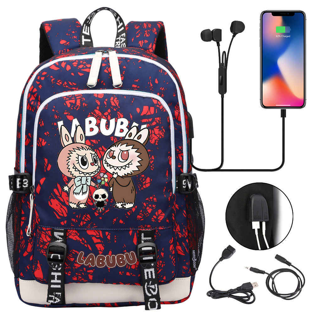 La Bubu USB Charging Backpack School Note Book Laptop Travel Bags