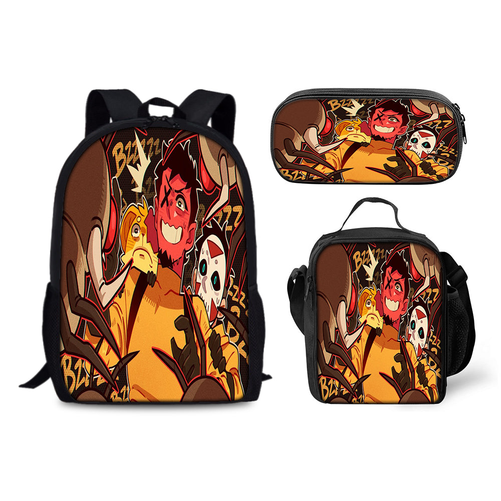Lethal Company Schoolbag Backpack Lunch Bag Pencil Case 3pcs Set Gift for Kids Students