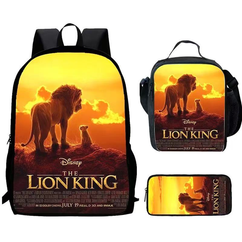 Lion King Simba Schoolbag Backpack Lunch Bag Pencil Case 3pcs Set Gift for Kids Students