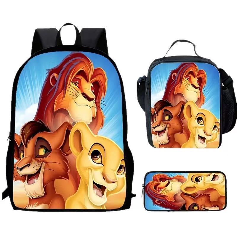 Lion King Simba Schoolbag Backpack Lunch Bag Pencil Case 3pcs Set Gift for Kids Students