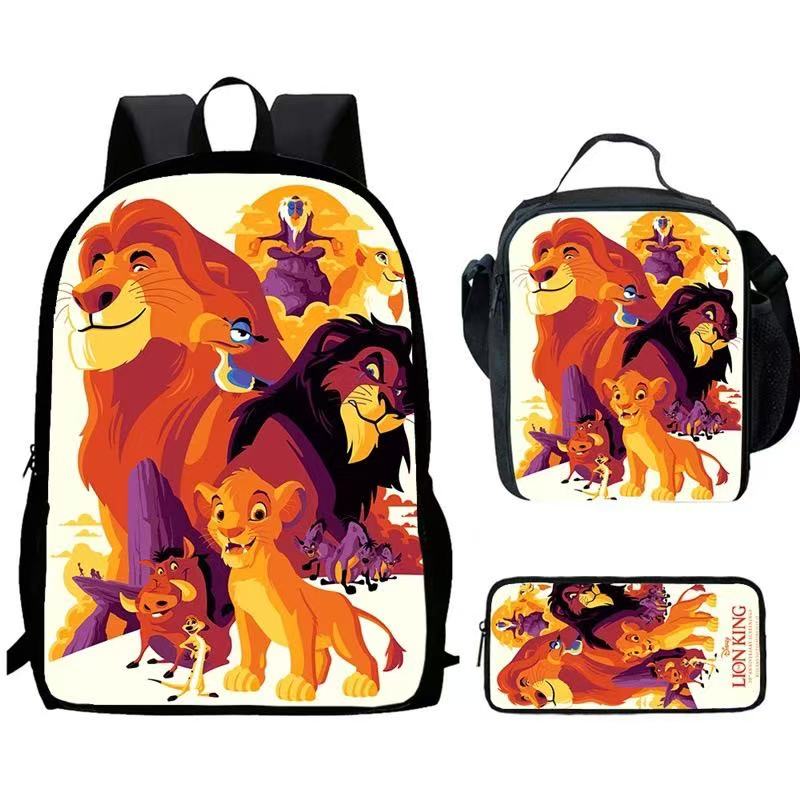 Lion King Simba Schoolbag Backpack Lunch Bag Pencil Case 3pcs Set Gift for Kids Students