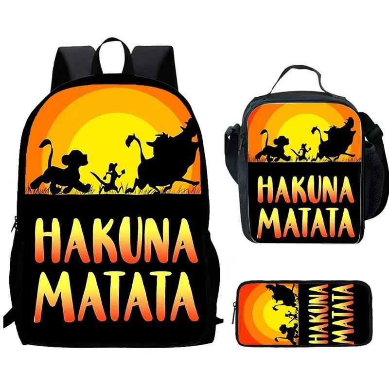 Lion King Simba Schoolbag Backpack Lunch Bag Pencil Case 3pcs Set Gift for Kids Students