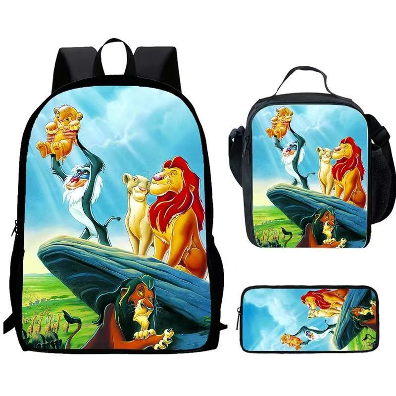 Lion King Simba Schoolbag Backpack Lunch Bag Pencil Case 3pcs Set Gift for Kids Students