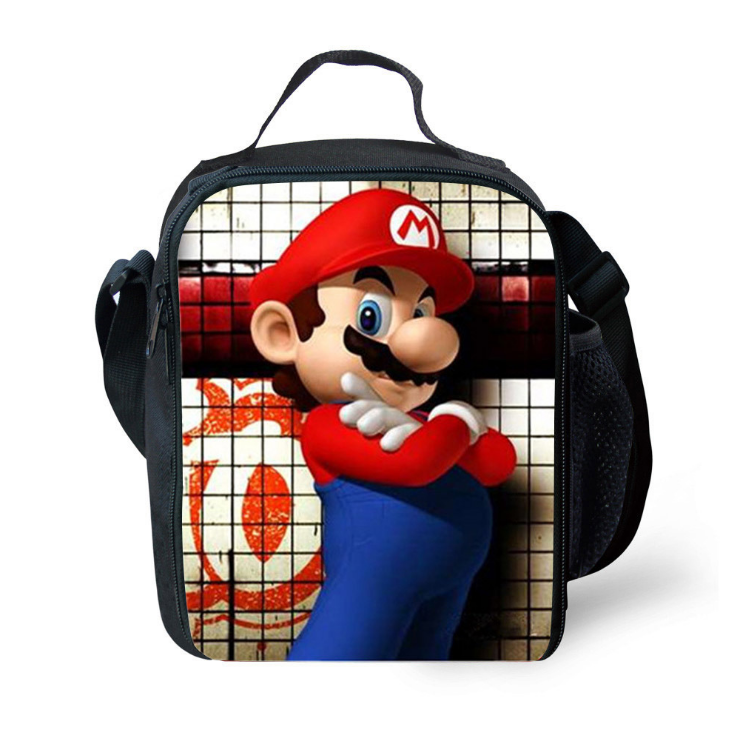 Mario Insulated Lunch Bag for Boy Kids Thermos Cooler Adults Tote Food Lunch Box