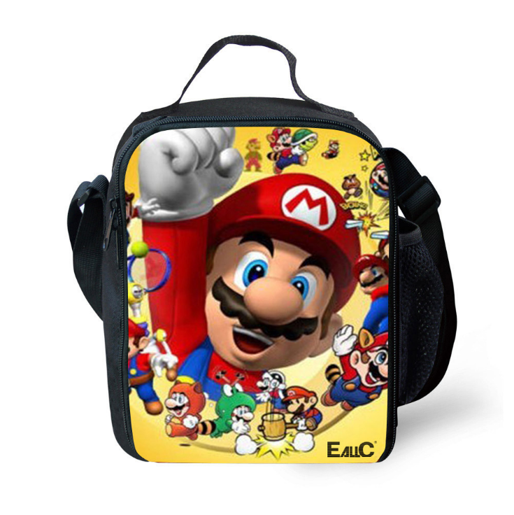 Mario Insulated Lunch Bag for Boy Kids Thermos Cooler Adults Tote Food Lunch Box