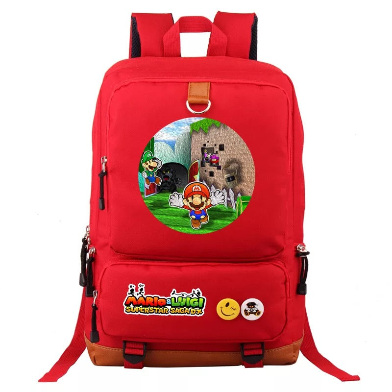 Mario and Luigi School Bag Water Proof Backpack NoteBook Laptop