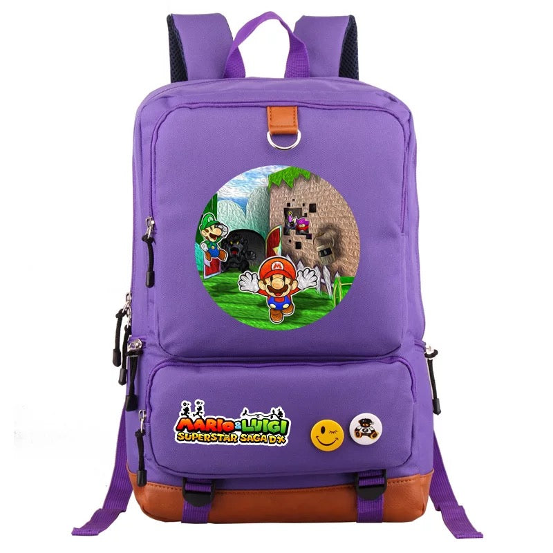 Mario and Luigi School Bag Water Proof Backpack NoteBook Laptop