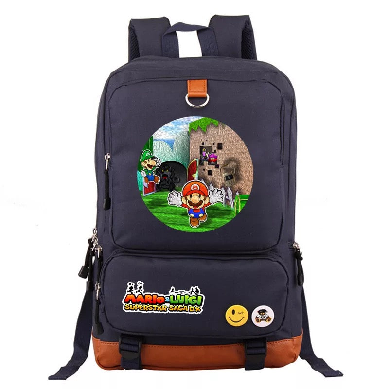 Mario and Luigi School Bag Water Proof Backpack NoteBook Laptop