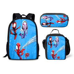 Meet Spidey and His Amazing Friends Schoolbag Backpack Lunch Bag Pencil Case 3pcs Set Gift for Kids Students
