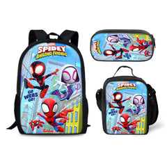 Meet Spidey and His Amazing Friends Schoolbag Backpack Lunch Bag Pencil Case 3pcs Set Gift for Kids Students