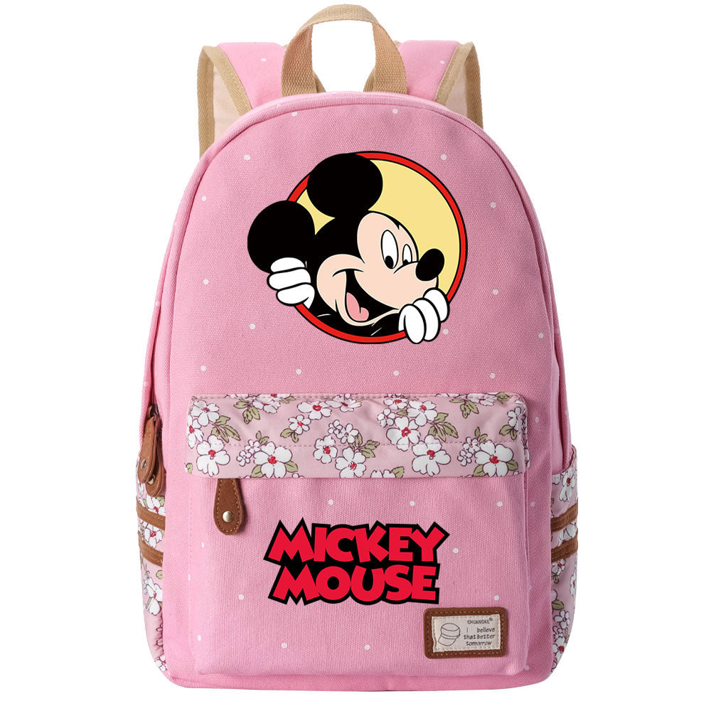 Mickey Mouse Canvas Travel Backpack School Bag for Girl Boy Kids