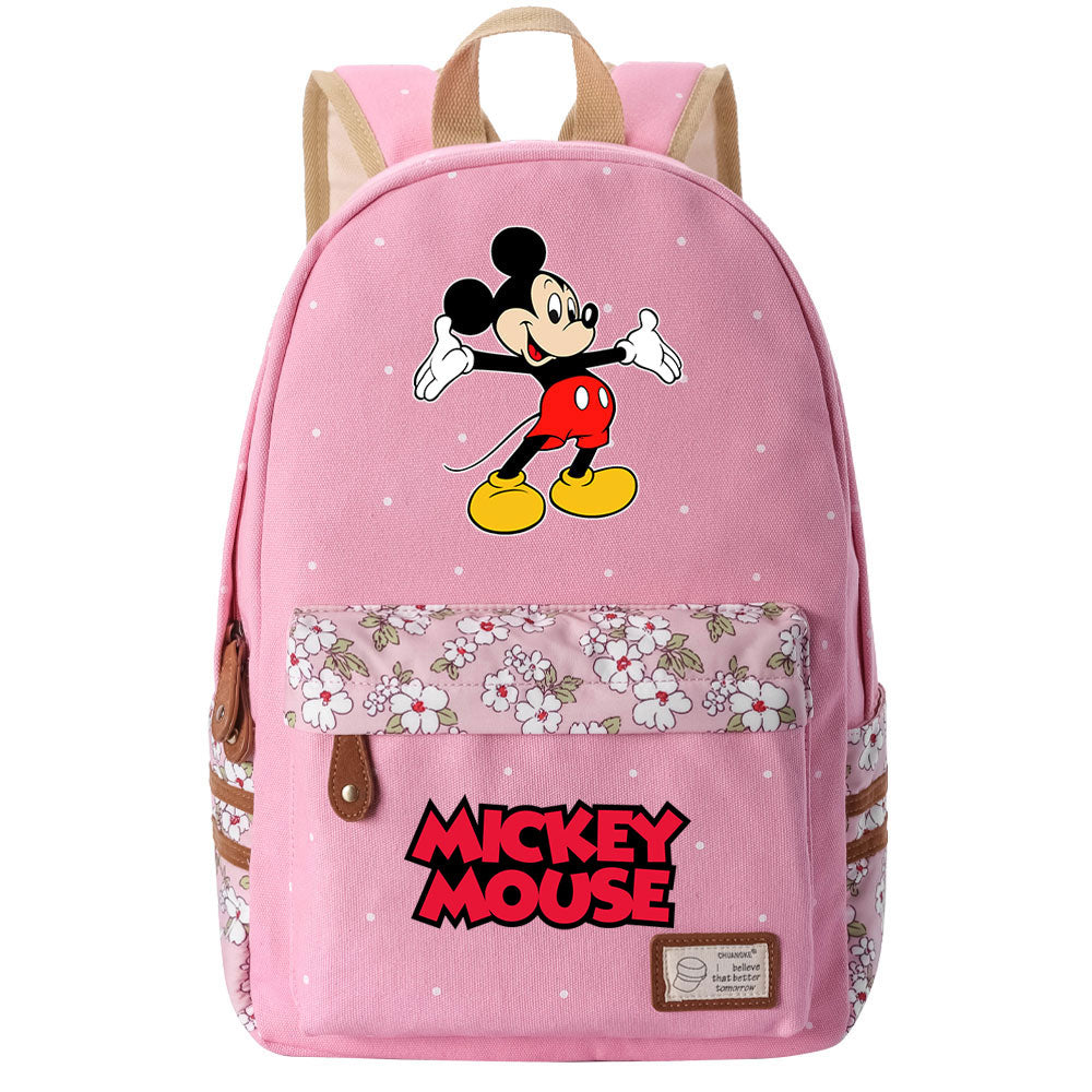 Mickey Mouse Canvas Travel Backpack School Bag for Girl Boy Kids