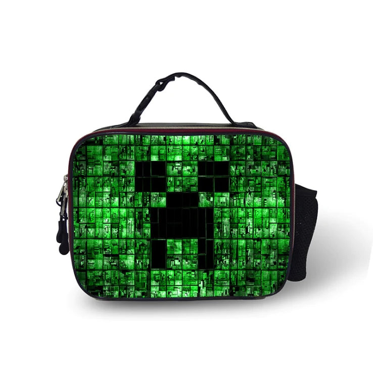 Minecraft Insulated Lunch Bag for Boy Kids Thermos Cooler Adults Tote Food Lunch Box