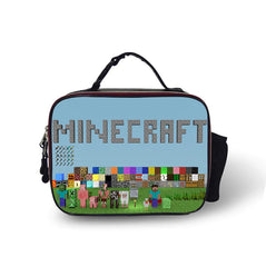 Minecraft Insulated Lunch Bag for Boy Kids Thermos Cooler Adults Tote Food Lunch Box