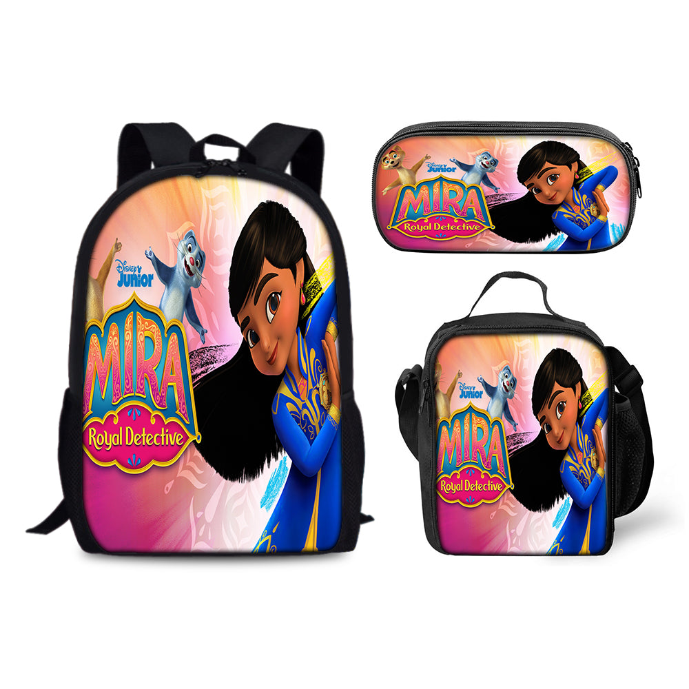 Mira Royal Detective Schoolbag Backpack Lunch Bag Pencil Case 3pcs Set Gift for Kids Students