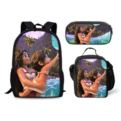 Moana 2 Schoolbag Backpack Lunch Bag Pencil Case 3pcs Set Gift for Kids Students